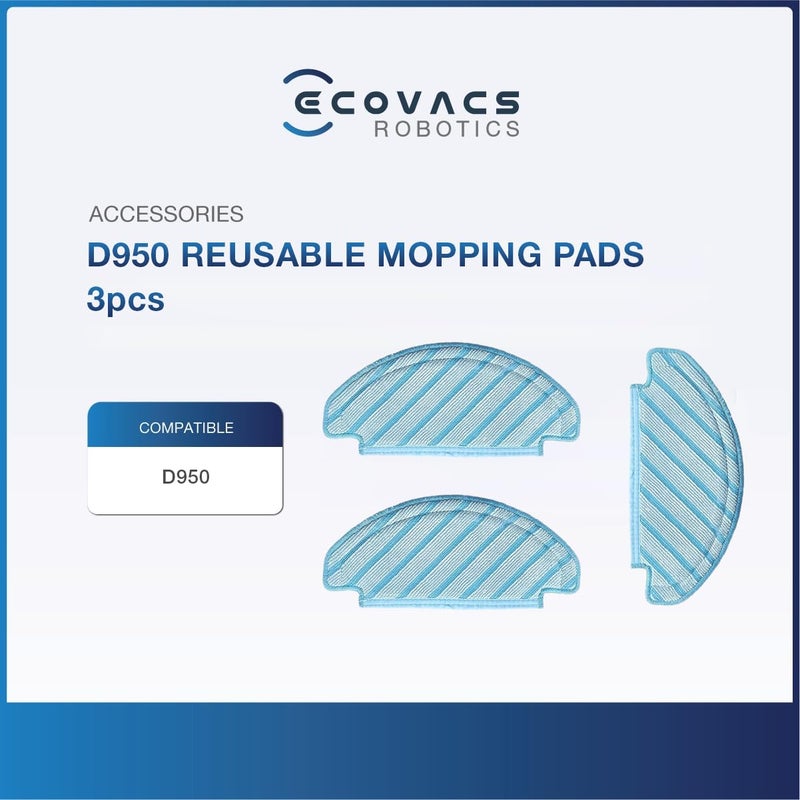 ecovacs ملحق أصلي (وسادات مسح قابلة لإعادة الاستخدام | OZMO 950) (عبوة من 3). للاستخدام المنتظم لمدة تقارب 1 سنة. (غير متوافق مع أي نموذج آخر) - Image 2