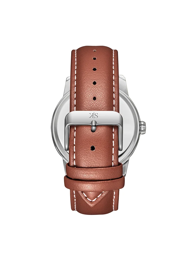 KENNETH SCOTT Men's Leather  Analog Watch K24020-SLDI - 44 mm