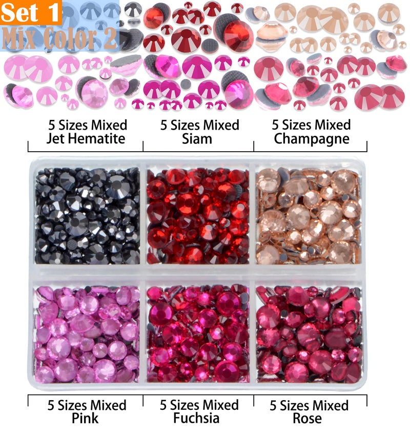 LPBeads 10000pcs Hotfix Rhinestones Flatback Glass Crystal 24 Mixed Color Rhinestone with Tweezers and Picking Pen for Crafts Clothes Nail Art - Image 4