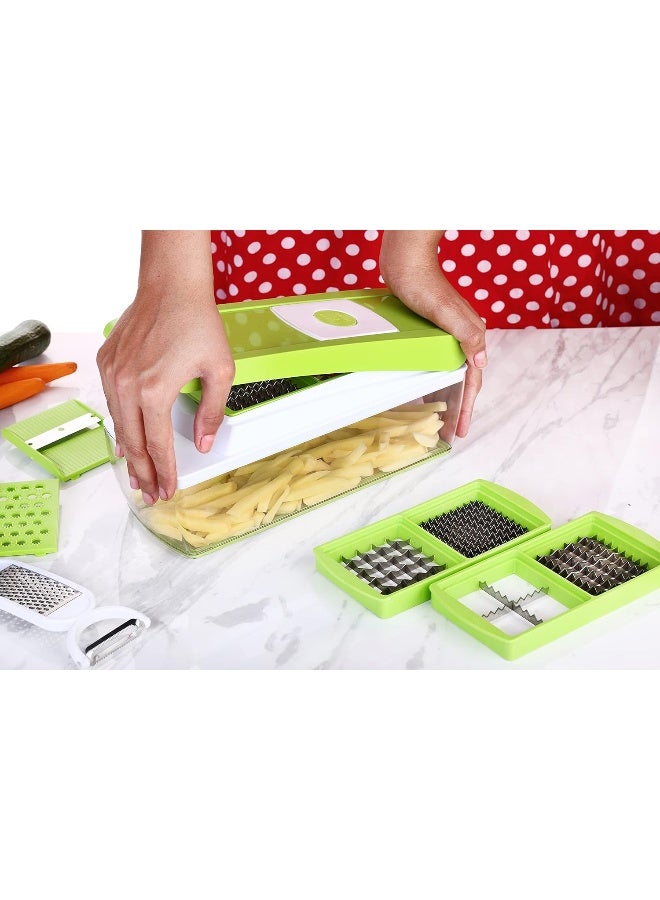 Signoraware 14 in 1 Multi-Purpose Vegetable and Fruit Chopper, Fruit Grater, Slicer Dicer, Chipper, Peeler | Hand Chopper, Cutter | Best Kitchen Tool Accessories, Set of 1, Multicolour - Image 2