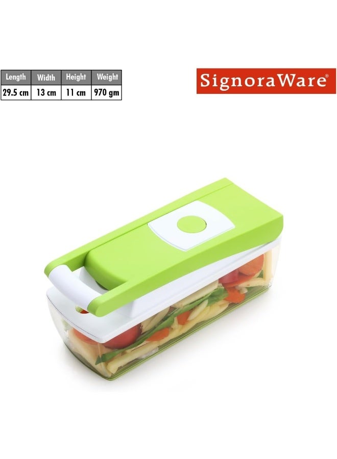 Signoraware 14 in 1 Multi-Purpose Vegetable and Fruit Chopper, Fruit Grater, Slicer Dicer, Chipper, Peeler | Hand Chopper, Cutter | Best Kitchen Tool Accessories, Set of 1, Multicolour - Image 3