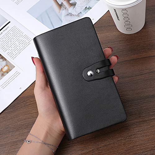 Romozi RFID Credit Card Holder, Leather Business Card Organizer with 96 Card Slots, Credit Card Protector for Managing Your Different Cards and Important Documents to Prevent Loss or Damage (Black) - Image 2