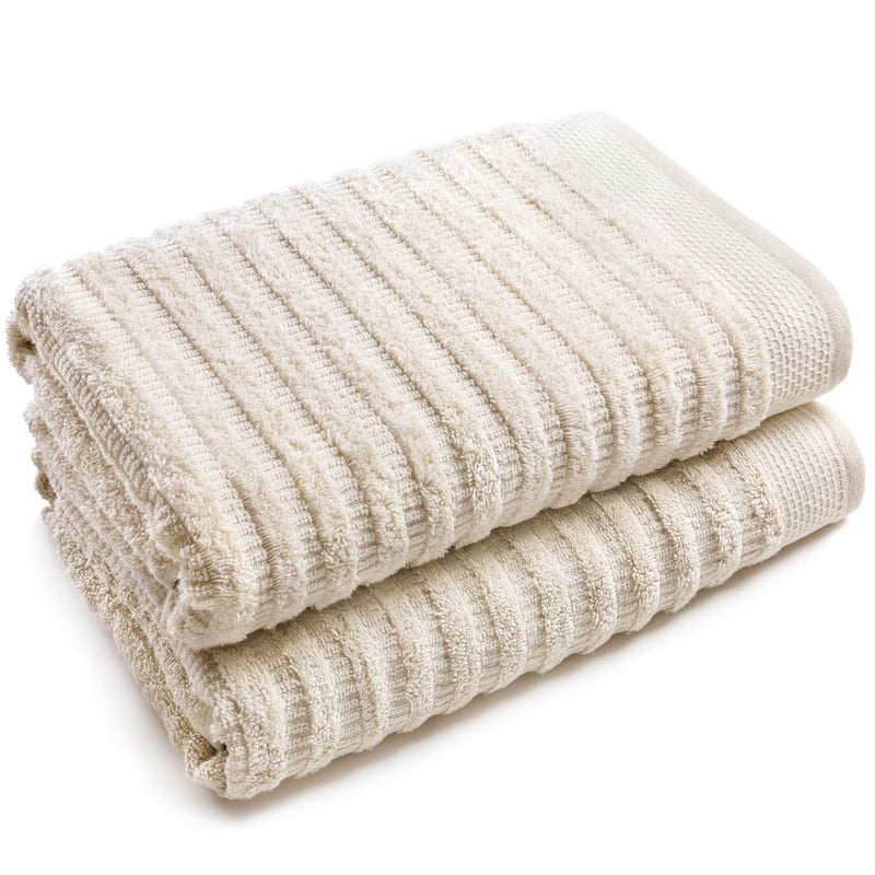Softerry Pure Organic Cotton Bath Towel Set 100 Soft Cotton Extra Absorbent and Durable 500 GSM Quick Dry Luxury Hotel Spa Quality Fade Resistant Eco Friendly Natural Set of 2 Bath