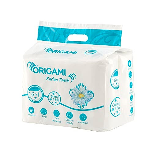 Origami 2 Ply Kitchen Tissue Paper Roll - 6 in 1 (60 Pulls Per Roll, 360 Sheets) - Image 3