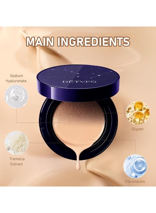 DETVFO Evanesce Soft Matte Cream Concealer, Waterproof Foundation, Full Coverage, Hydrating Long-Lasting Concealer, Moisturizing Contour And Brighten (02# Ivory) - Image 2