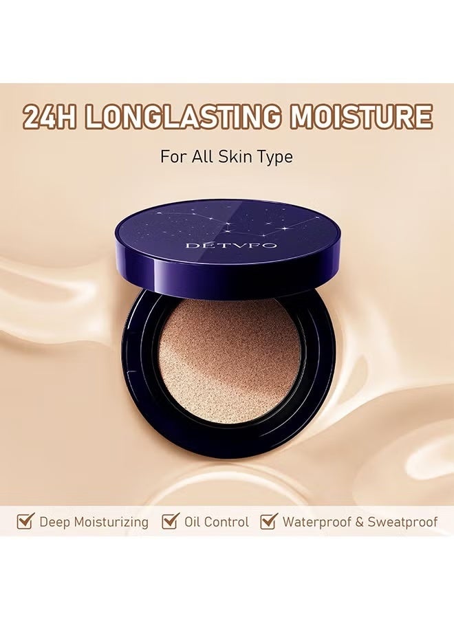 DETVFO Evanesce Soft Matte Cream Concealer, Waterproof Foundation, Full Coverage, Hydrating Long-Lasting Concealer, Moisturizing Contour And Brighten (02# Ivory) - Image 4