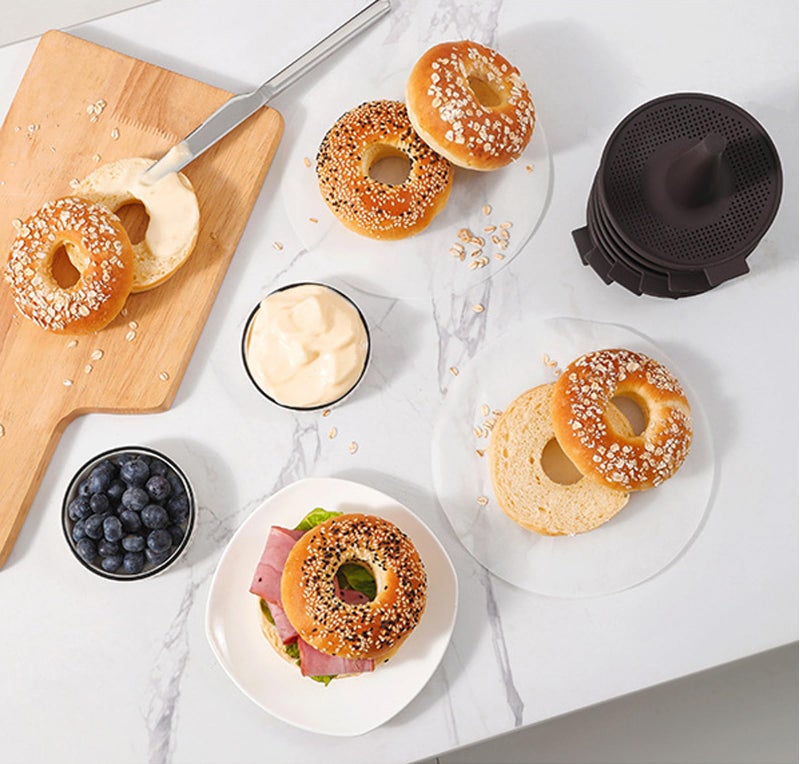 CJQINGRUN Silicone Donut Pan and Bagel Mold Set, 6-Piece Non-Stick Donut Molds for Baking, Doughnut Pan, Bagel Maker, Reusable & Easy Clean Bakeware for Homemade Pastries - Image 5