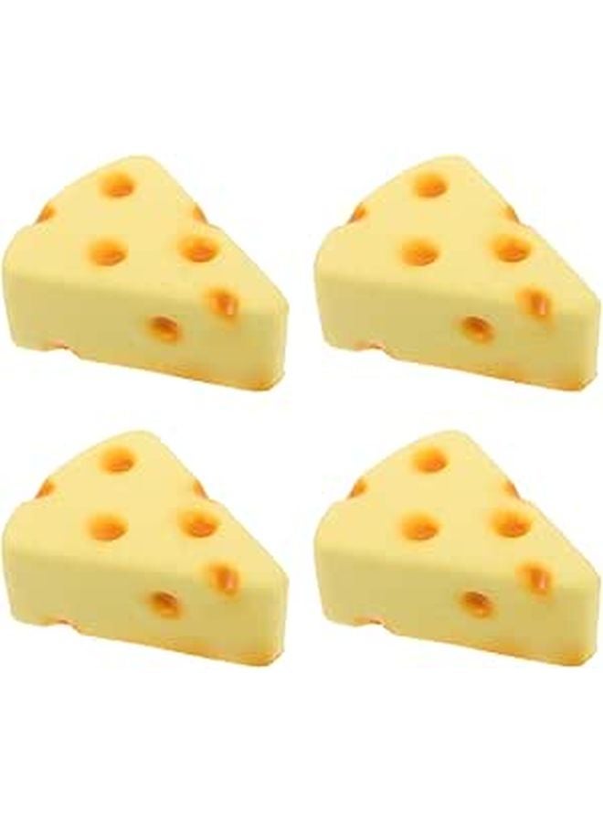 Realistic Fake Cheese Props 4PCS Simulation Triangle Food Model For Display Photography - Image 1