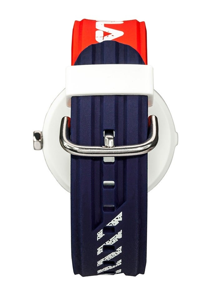 Fila Style Unisex Analog Watch Alloy Steel Case Blue & Red Silicone Strap, 38-338-103, size 40mm - Image 4
