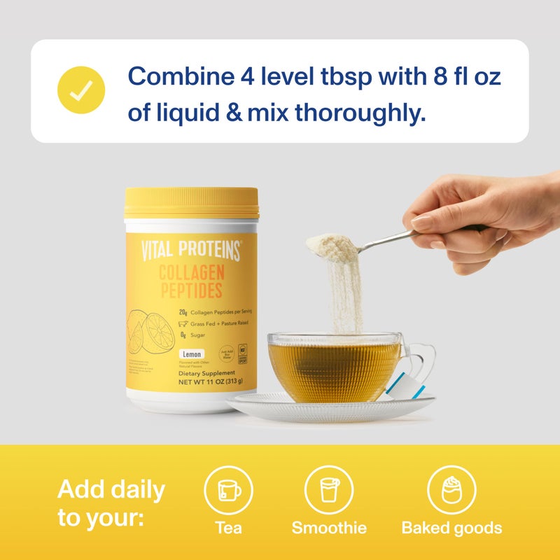 Vital Proteins Collagen Peptides Powder, Collagen Supplements, Hair & Skin Health, 14 Servings, Lemon - Image 4