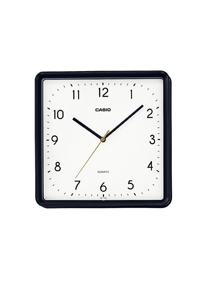 CASIO - ساعة حائط IQ-152-1DF مربعة اللون بقرص أبيض وحزام أسود اللون - Image 1
