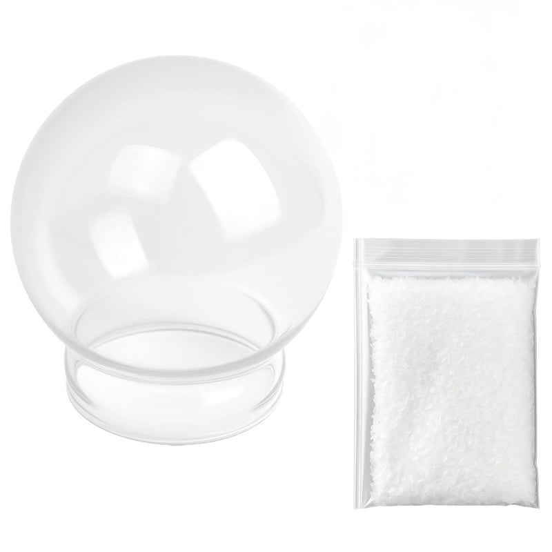 Marsrut طقم كرة ثلج زجاجية فارغة DIY بقطر خارجي 2-1/2" (65 مم) ، كرة بلاستيكية شفافة للإصلاح والاستبدال مع ثلج ، زينة صغيرة لعيد الميلاد - Image 1