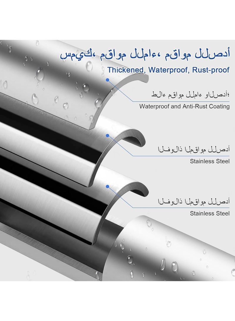 انسجام قضيب ستارة دش قابل للتعديل، قضيب ستارة تلسكوبي قابل للتمديد، غير قابل للانزلاق، عمود دش، قضيب تعليق خزانة ملابس للحمام، نافذة، باب، خزانة - مقاوم للصدأ، فولاذ مقاوم للصدأ، شديد التحمل، سهل التركيب - Image 2