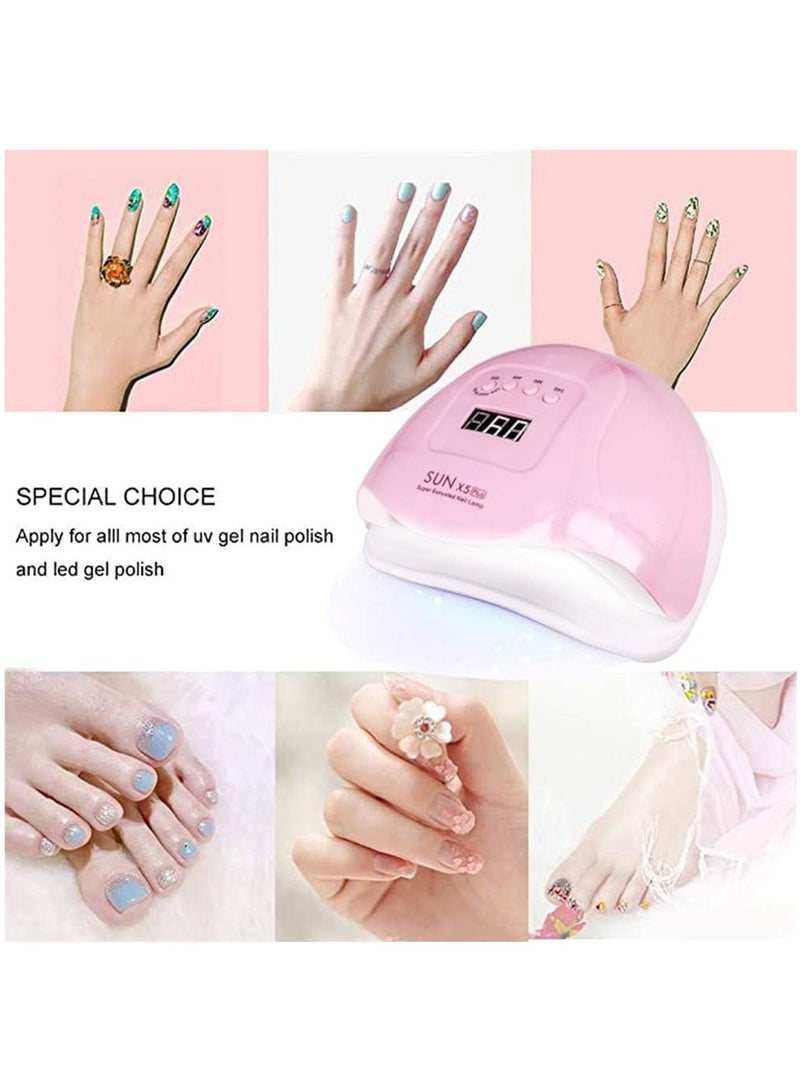Arabest Dual Light Source Sunlight Nail Lamp with Fast Cure & Infrared Sensor,4 Timer Settings High Power LED Gel Polish Dryer, Digital Display & Adjustable Modes for Home/Salon Use, Pink - Image 5