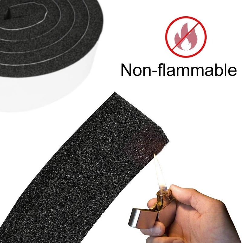 YIJUHOU 2 Rolls Window Insulation Open Cell Foam Seal Tape,2 Inch W 1/2 Inch T High Resilience Weather Stripping for Doors Window,Total 10FT - Image 3