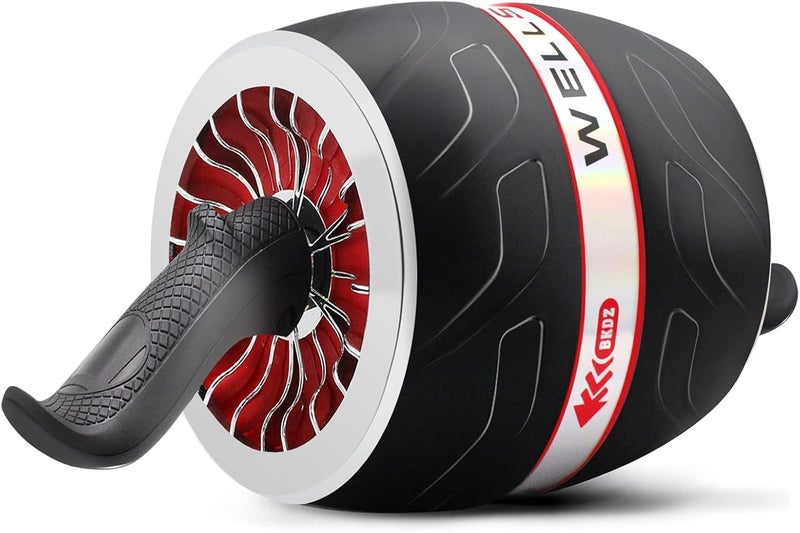 Wild Wolf Ab Roller Exercise Wheel with Knee Pad, Steel Frame, 150kg Load Capacity, Non-slip Ergonomic Design, Black and Red - Image 1