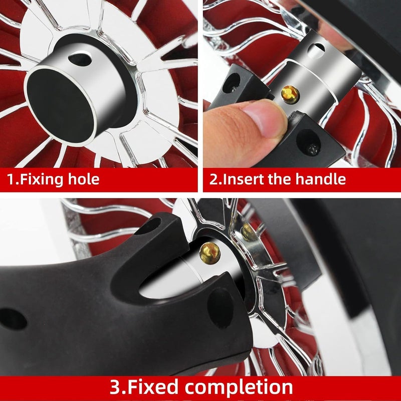 Wild Wolf Ab Roller Exercise Wheel with Knee Pad, Steel Frame, 150kg Load Capacity, Non-slip Ergonomic Design, Black and Red - Image 4