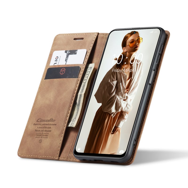 HuHa Protective Cover For Xiaomi Redmi Note 10 4G / Note 10s CaseMe 013 Multifunctional Horizontal Flip Leather Case with Holder & Card Slot & Wallet(Brown) - Image 5