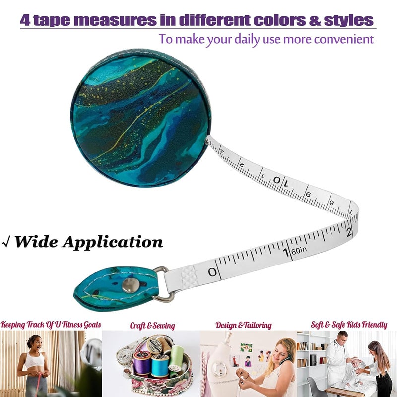 Z_جوده وثقه Tape Measure Body Measuring Tape，Medical Body Cloth Tailor Craft Dieting Measuring Tape, Dual Sided Retractable Ruler Colour Printed Soft Tape Measure Retractable - Image 2