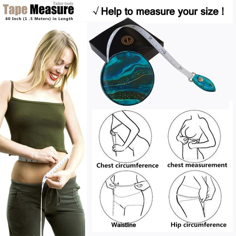 Z_جوده وثقه Tape Measure Body Measuring Tape，Medical Body Cloth Tailor Craft Dieting Measuring Tape, Dual Sided Retractable Ruler Colour Printed Soft Tape Measure Retractable - Image 3