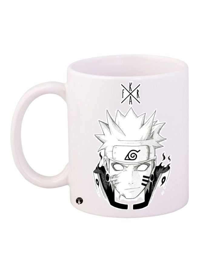 RYN Cartoon Printed Coffee Mug White/Black 11ounce