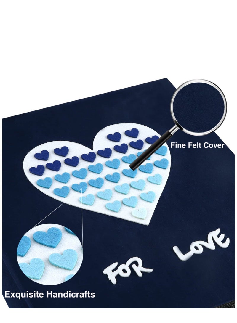 كابتن تيك Baby Photo Album 4x6 600 Photos, 4x6 Photo Albums, Fabric Cover Photo Albums 4x6, Large Capacity Picture Albums, Family Photo Album, Large Cute Photo Album (600 Photos, Heart Blue) - Image 3