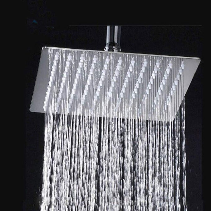 SQUARE SHOWER HEAD POLISHED CHROME STAINLESS STEEL BATHROOM RAINFALL SHOWER HEADS 8 INCH SHOWERS WITHOUT ARM SHOWERS