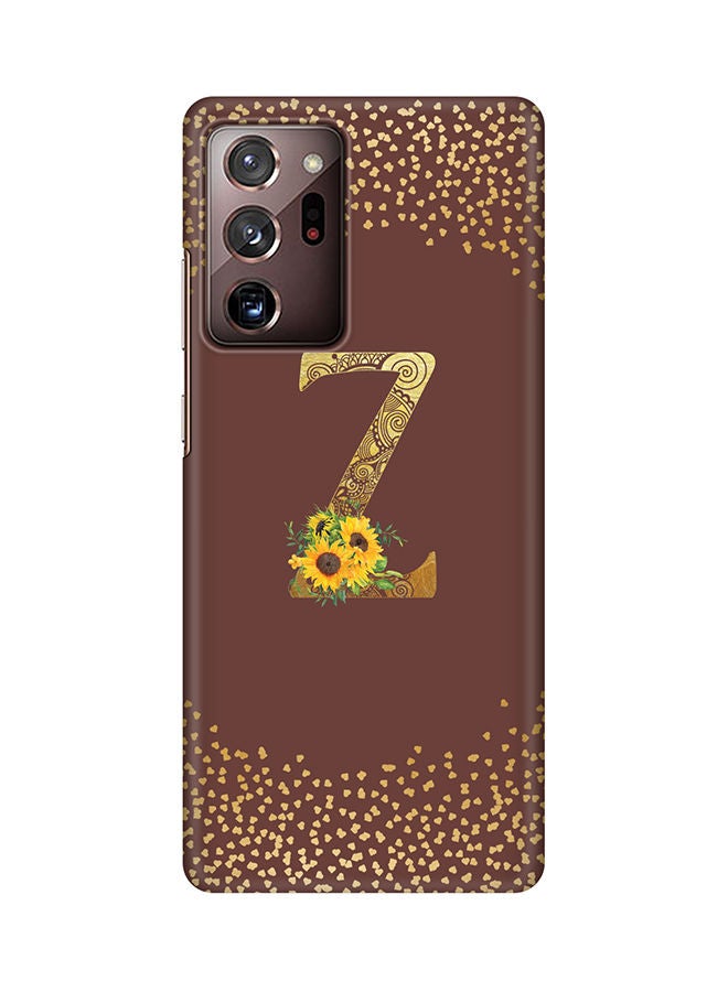 Stylizedd Monogram Slim Cover for Samsung Galaxy Note 20 Ultra Case Custom Initials Letter Floral Pattern Snap Series Mobile Cover Matte Alphabet  - Z (Brown) - Image 1