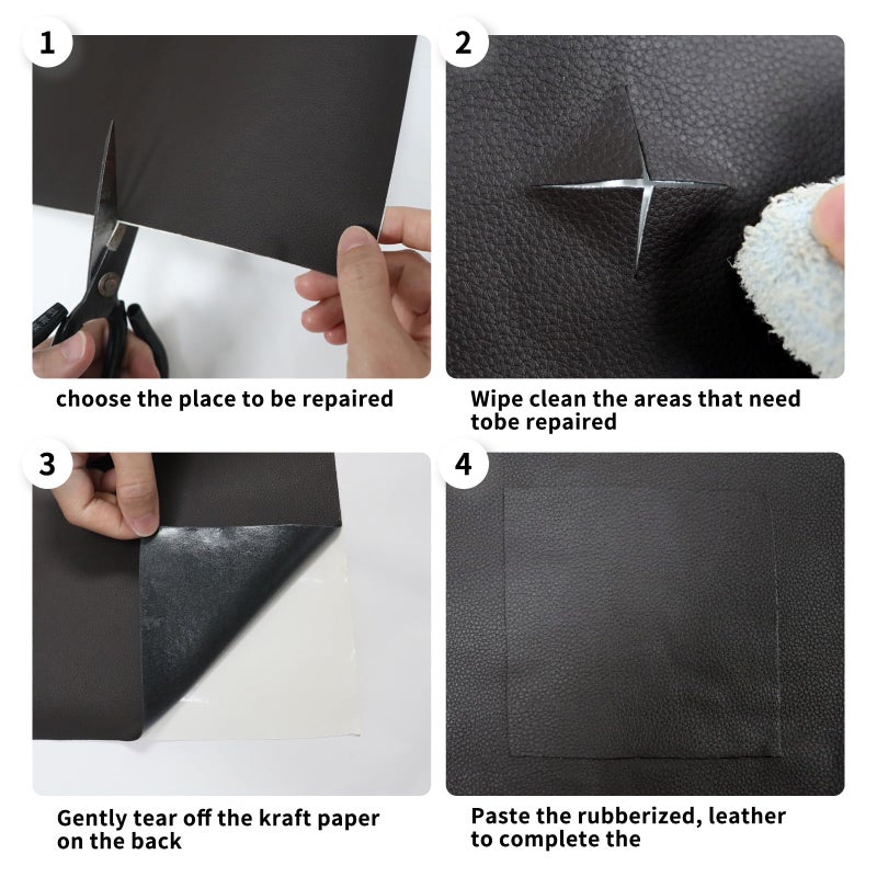 BSZHTECH Leather Repair Tape Self-Adhesive Leather Repair Patch for Couch Furniture Sofas Car Seats Advanced PU Vinyl Leather Repair Kit (Dark Brown, 3.9X79 inch) - Image 5