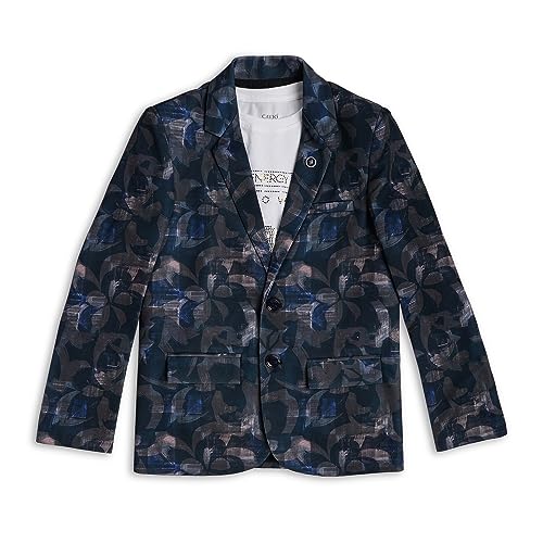 CAVIO Boys Printed Blazer and T-Shirt Blue - Image 1