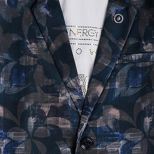 CAVIO Boys Printed Blazer and T-Shirt Blue - Image 3