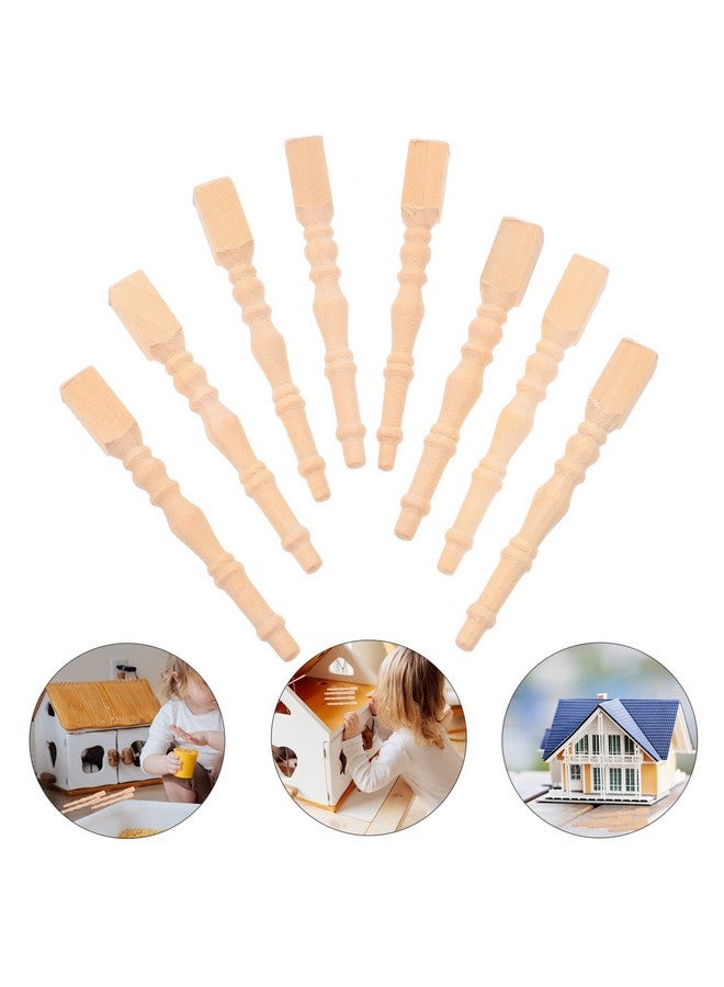 Toyvian Miniature Wooden Furniture Table Legs: 6Pcs Dollhouse Mini Furniture Dining Table Legs Fairy Garden Furniture Ornaments Dollhouse Accessories - Image 4