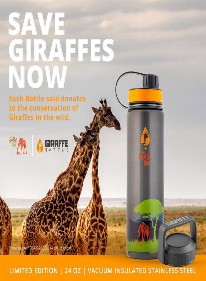 Giraffe Bottle Save Giraffes Now Limited Edition Insulated Stainless Steel Hydration Bottle, 24 oz / 700 ml - Image 3