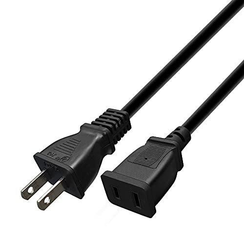 Toptekits (5ft/1.5m) USA Outlet Saver Power Extension Cord Cable 125V 15A 2-Prong 2 Outlets for NEMA 5-15P to NEMA 5-15R - Image 1