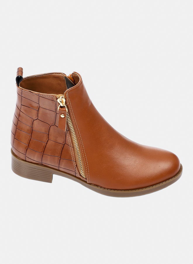 XO Style Leather Ankle Boot - 1215 Tan - Image 1