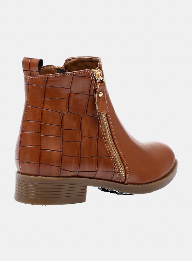 XO Style Leather Ankle Boot - 1215 Tan - Image 2