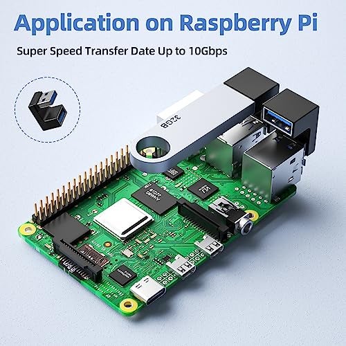DuHeSin 6 Pack 180 Degree & 90 Degree USB 3.1 Adapter, Left and Right Angle USB A Male to Female Extender Connector for PC, Laptop, USB A Car Charger, Surface Pro 7+, Raspberry Pi and More - Image 2