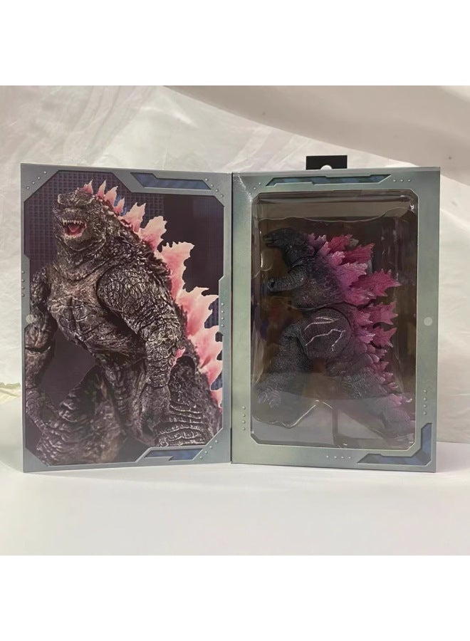 Godzilla Hand-made Movable Model King Of Monsters Godzilla War King Kong Movie Version Red Lotus Movable Toy-Color:Godzilla Pink - Image 5