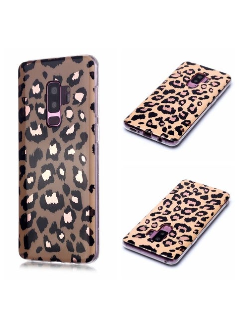 Case Cover For Galaxy S9+ Plating Marble Pattern Soft TPU Protective Case (Leopard)