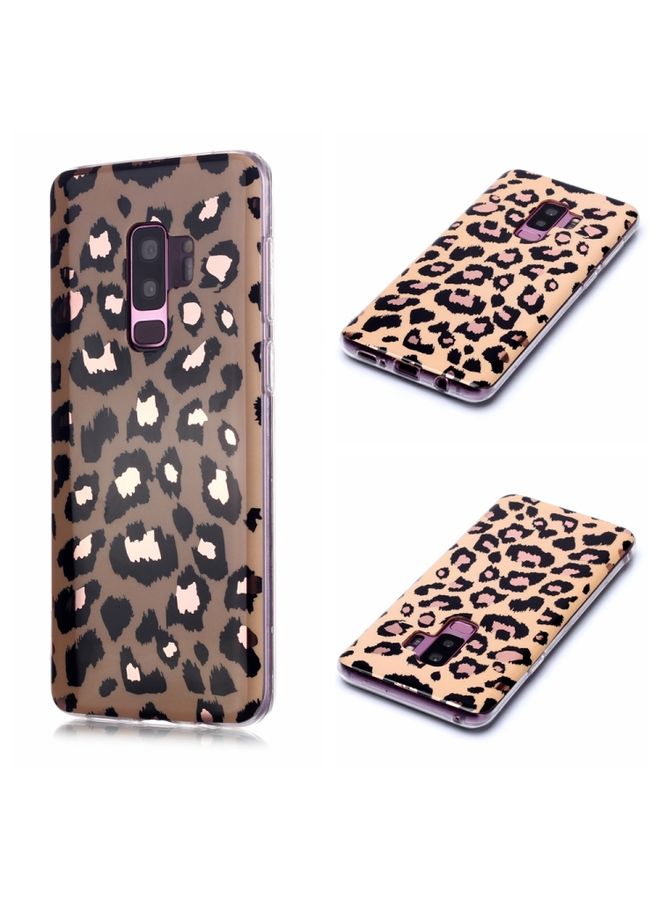 Case Cover For Galaxy S9+ Plating Marble Pattern Soft TPU Protective Case (Leopard)