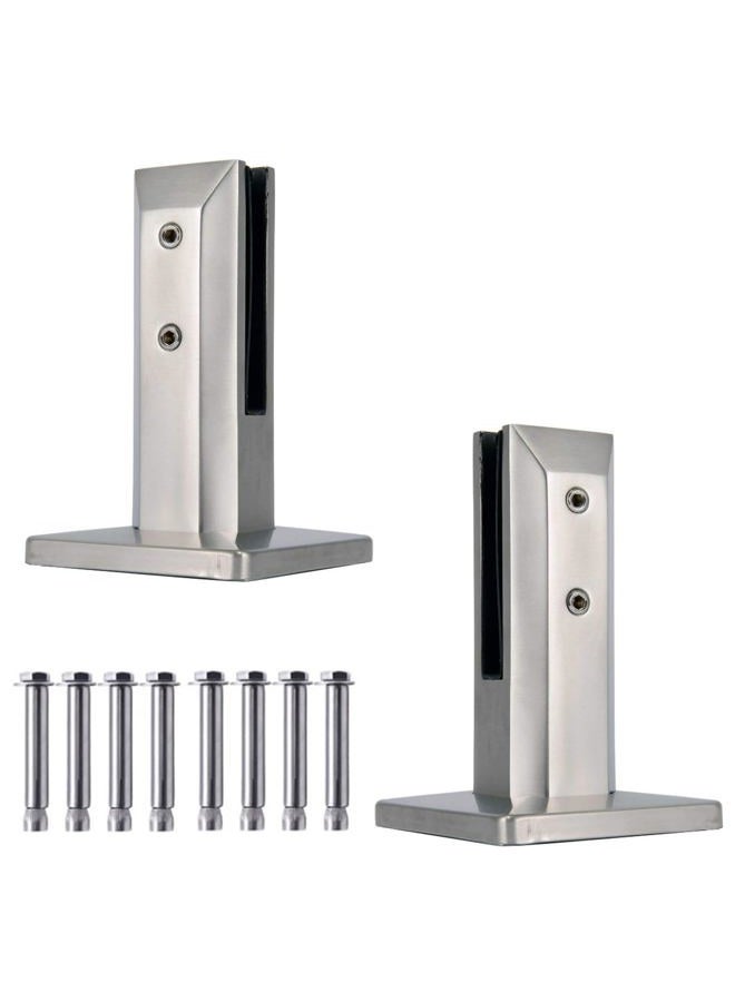 AWEN 2 Piece 304 Stainless Steel Square Glass Spigots Pool Fence Spigot Clamp Home Garden Stairs Balustrade Railing Balcony Glass Floor Clamp - Image 1