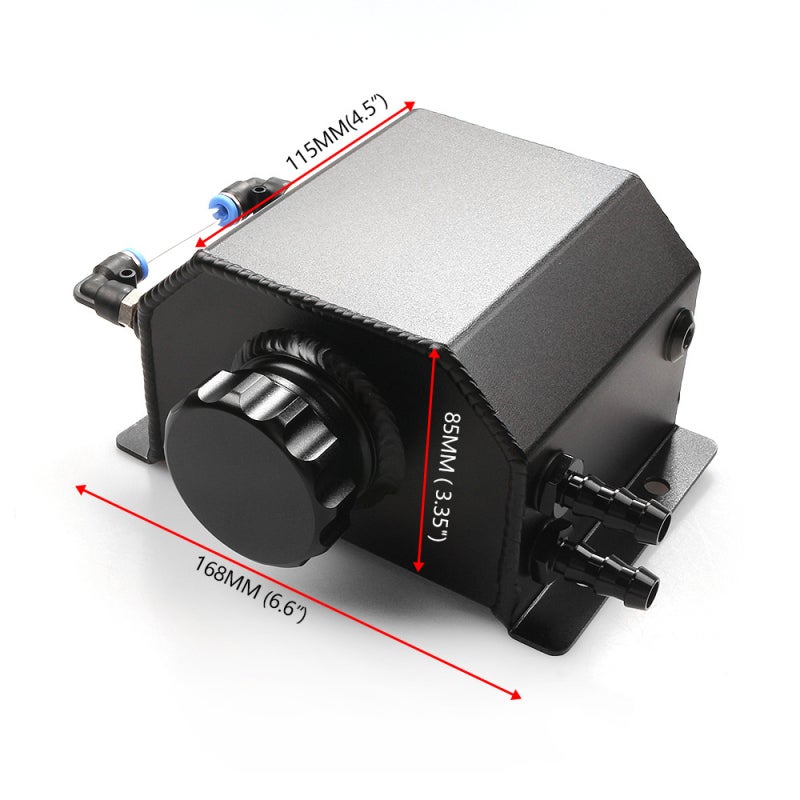 2L Aluminum Car Coolant Overflow Expansion Tanks Oil Catch Can Reservoir Tanks Universal Oil Breather Tanks with Drain Plug - Image 3
