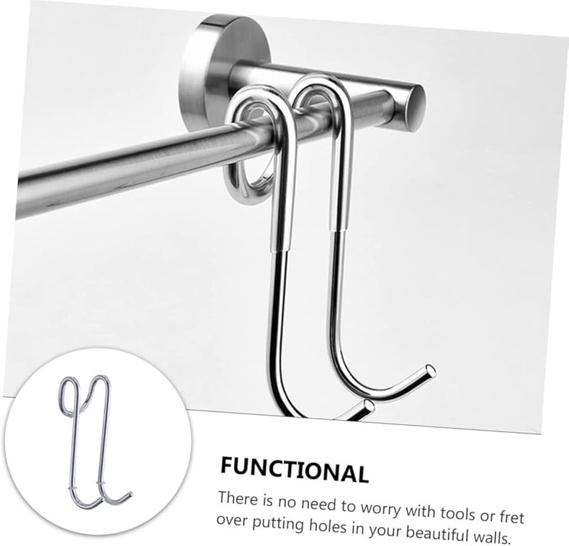 Stainless Steel Door Mountable Towel Hooks Multi Purpose Bathroom Hooks - Image 3