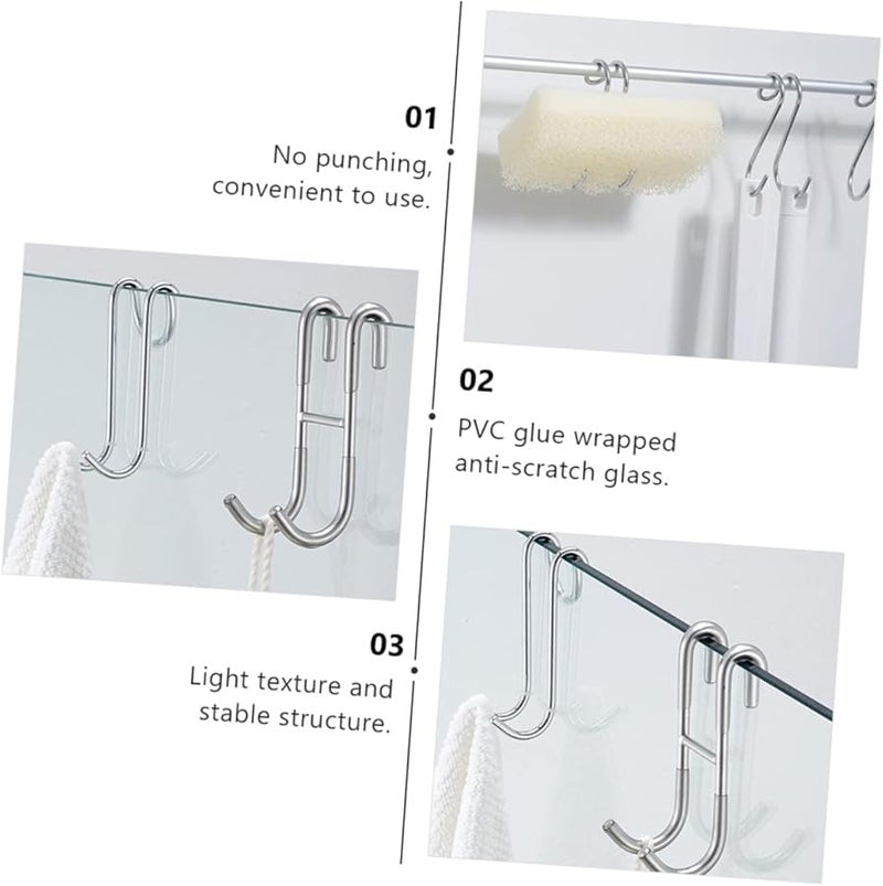 Stainless Steel Door Mountable Towel Hooks Multi Purpose Bathroom Hooks - Image 4