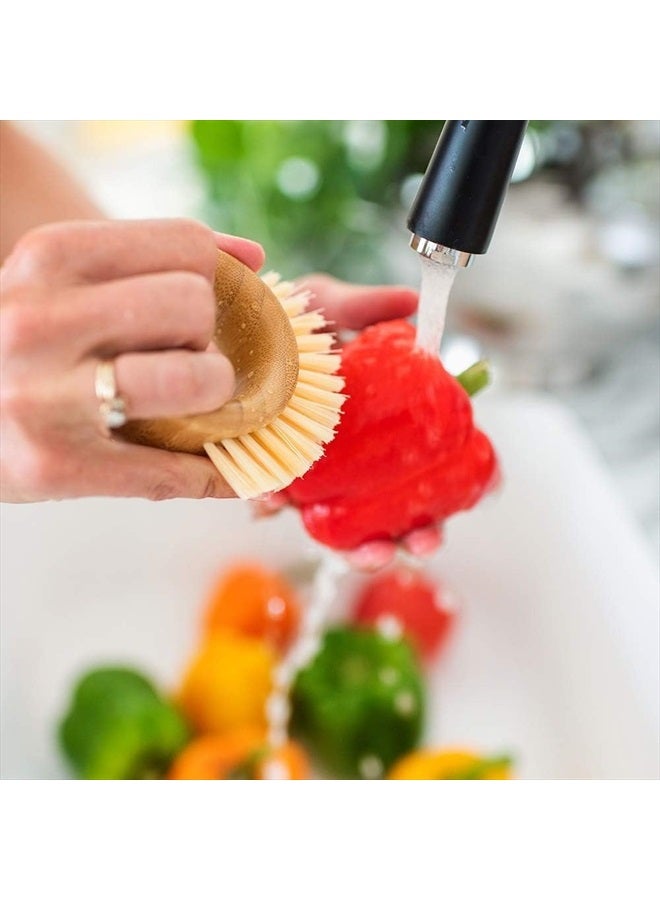 Full Circle The Ring Bamboo Vegetable and Fruit Cleaning Brush - A Versatile Scrubber for Food, Including Potatoes, Mushrooms, and Veggies with Recycled Bristles and Handle - Image 2