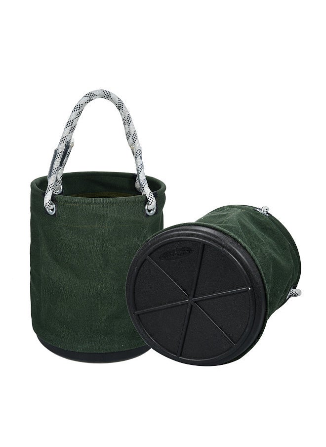 PENGGONG Canvas Circular Foldable Tool Storage Bag Tool Organizers Bag Collapsible Storage Basket Gardening Tool Storage Bag Clutter Sorting Organiser  - Image 2