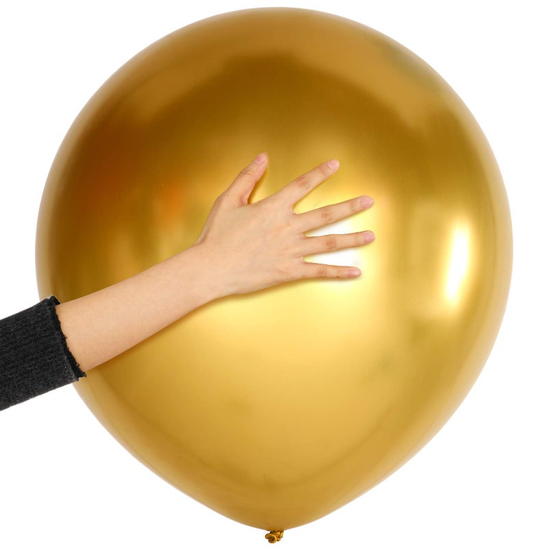 SKYLETY 10 Pieces 18 Inch Metallic Balloons Shiny Latex Balloons for Birthday Wedding Party Decoration (Gold) - Image 1