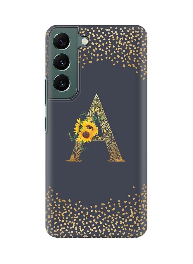 Stylizedd Monogram Slim Cover for Samsung Galaxy S22+ 5G Case Custom Initials Letter Floral Pattern Snap Series Mobile Cover Matte Alphabet  - A (Grey) - Image 1