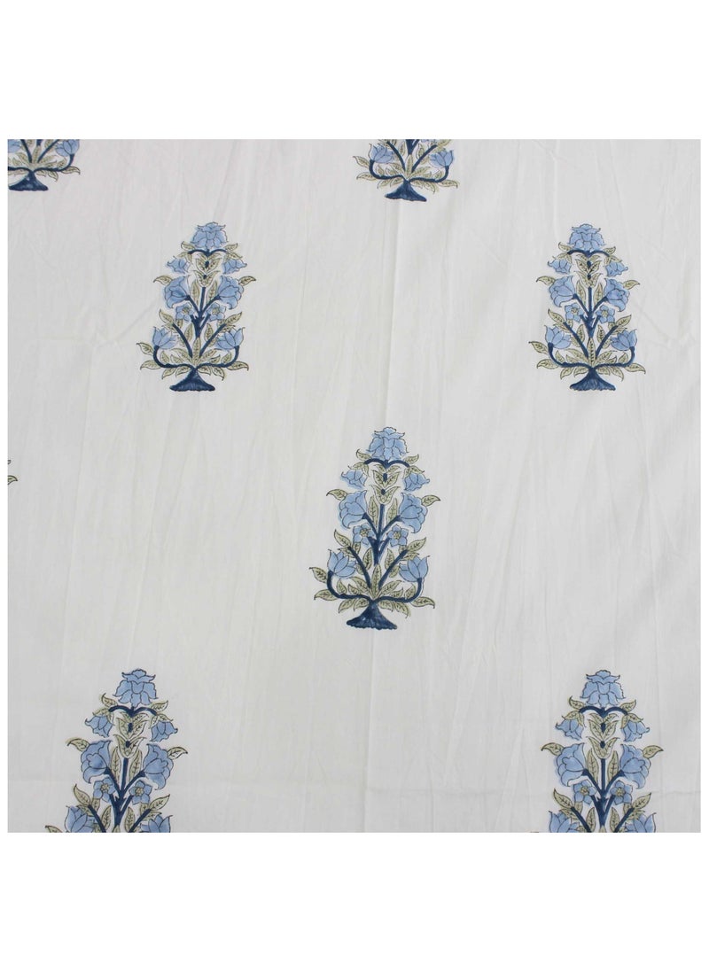 MARHABA CURTAIN 100% Cotton Jaipuri Handblock Print Double Bed Sheet with 2 Pillow Covers Premium Quality, Soft, Breathable (CREAMLILLY 15)  - Image 5