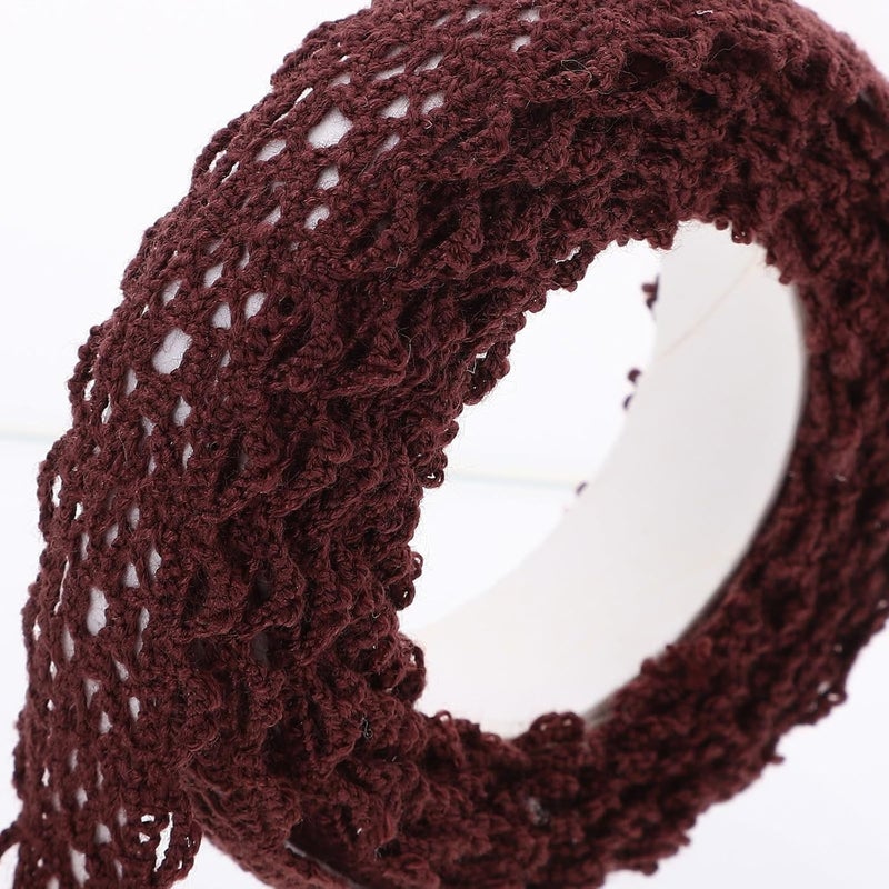 Healeved Decorative Lace Crafting Tape 5 Rolls 2 Yards Each Self-Adhesive Cotton Thread Fabric Tape for DIY Scrapbooking Card Making and Home Decoration - Image 3